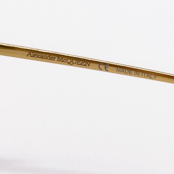 NEW ALEXANDER MCQUEN AM0325S 001 WOMEN GOLD/GREY SUNGLASSES ALEXANDER MCQUEEN - Picture 11 of 12